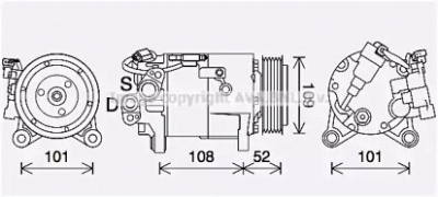 AVA QUALITY COOLING bwk566 -  Компрессор, кондиционер